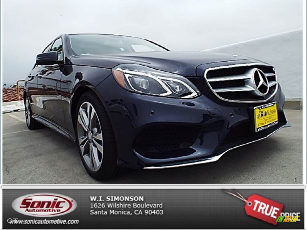 2014 E 350 Sport Sedan - Lunar Blue Metallic / Silk Beige/Espresso Brown photo #1