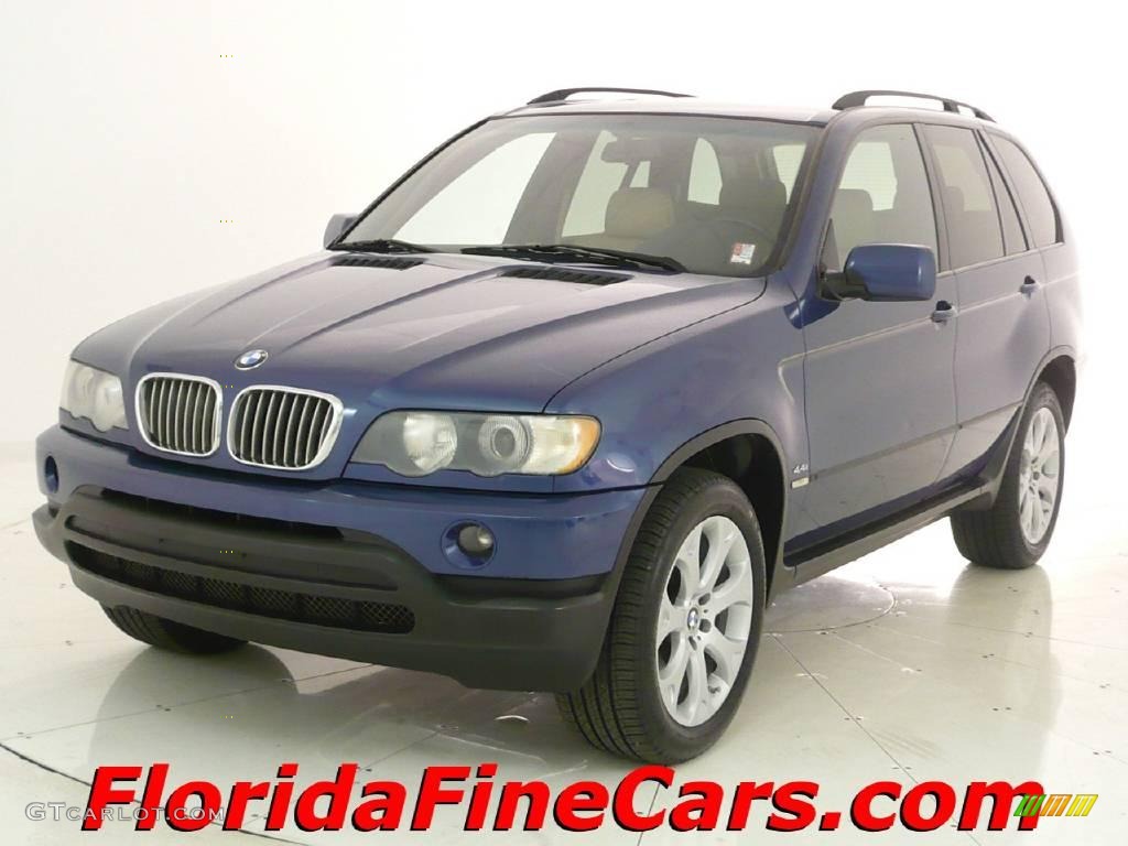 2001 X5 4.4i - Topaz Blue Metallic / Beige photo #1