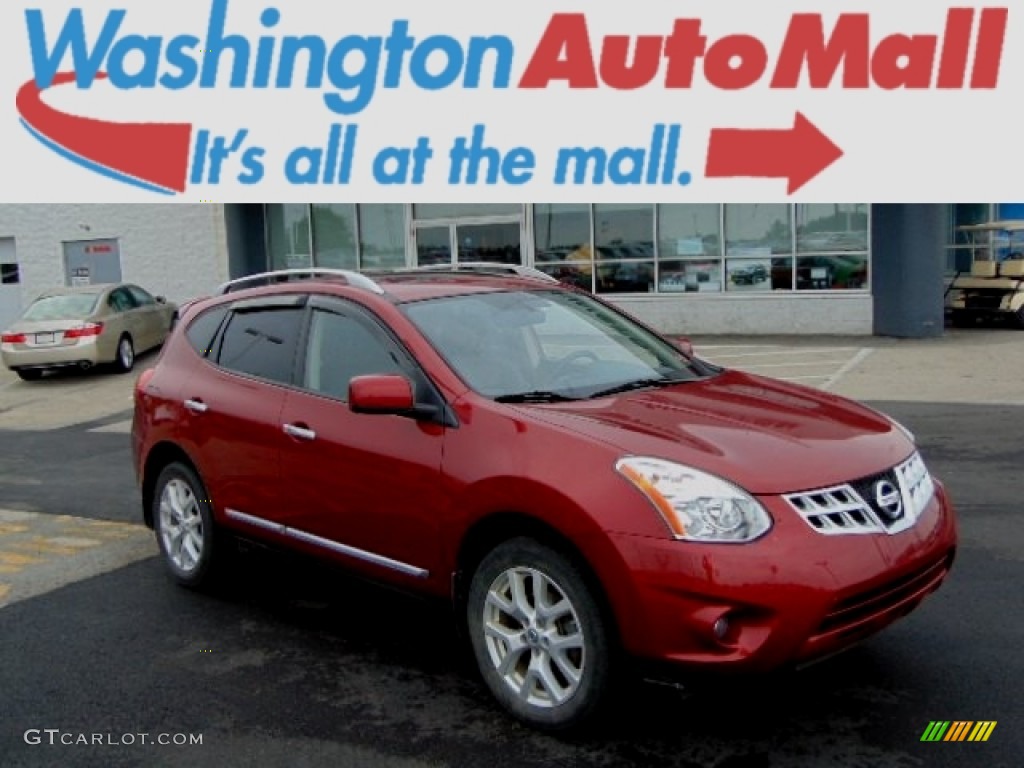 2011 Rogue SL AWD - Cayenne Red / Black photo #1
