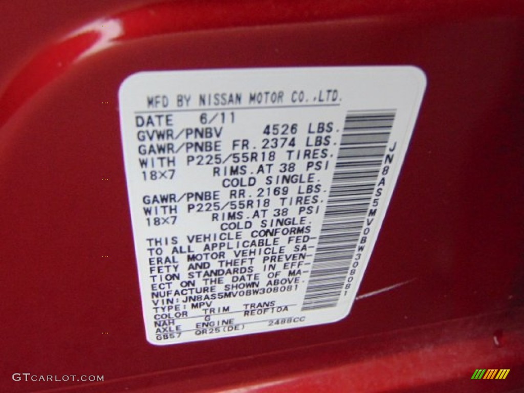 2011 Rogue SL AWD - Cayenne Red / Black photo #19