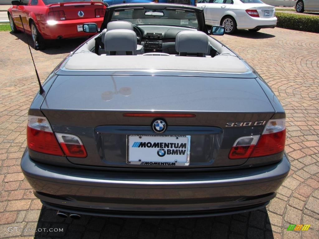 2002 3 Series 330i Convertible - Steel Grey Metallic / Grey photo #12