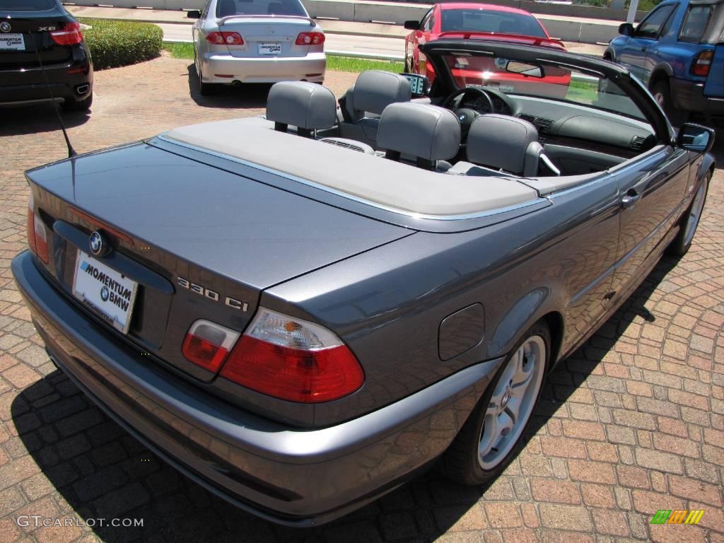 2002 3 Series 330i Convertible - Steel Grey Metallic / Grey photo #13