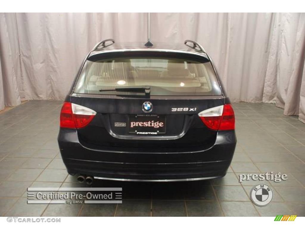 2007 3 Series 328xi Wagon - Monaco Blue Metallic / Beige photo #2