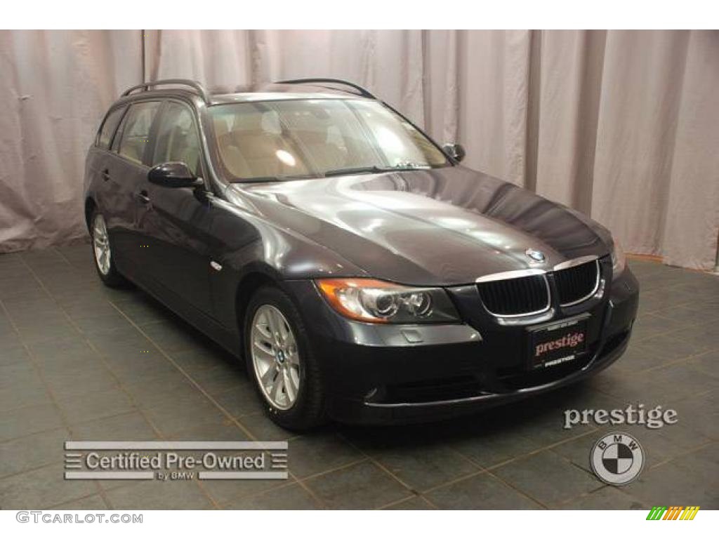 2007 3 Series 328xi Wagon - Monaco Blue Metallic / Beige photo #7