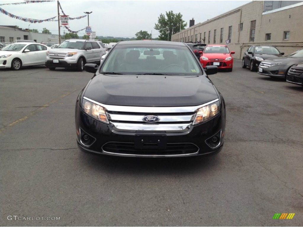 2011 Fusion SEL V6 AWD - Tuxedo Black Metallic / Camel photo #2