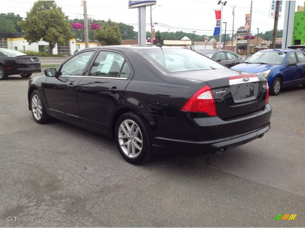2011 Fusion SEL V6 AWD - Tuxedo Black Metallic / Camel photo #4