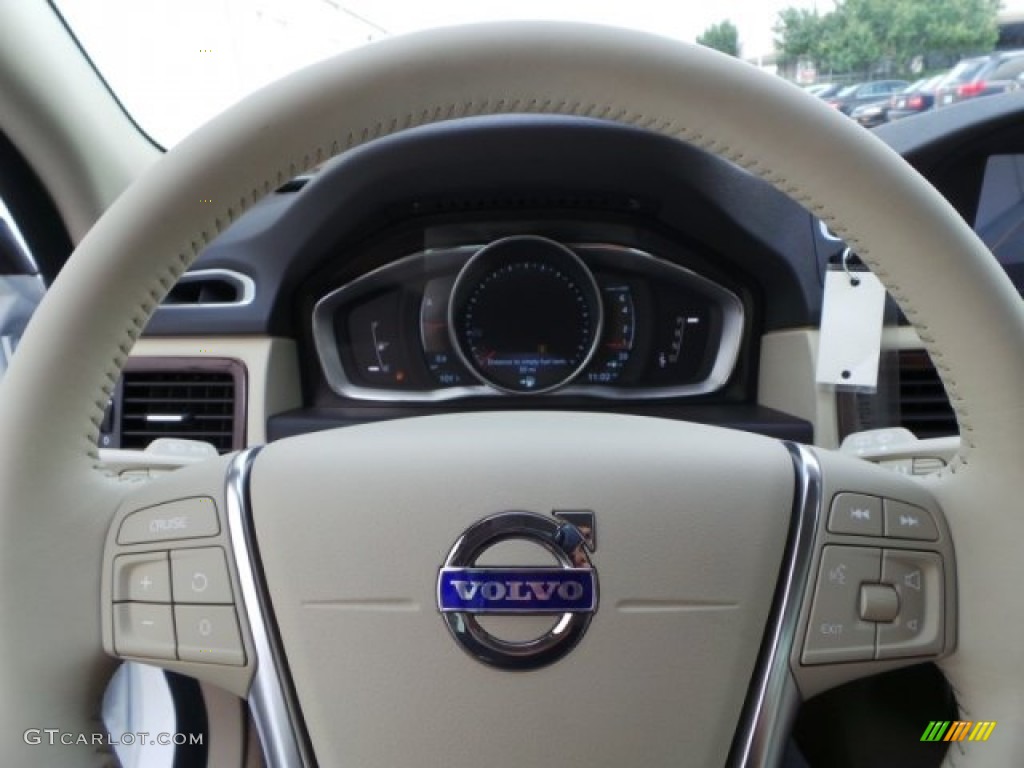 2015 Volvo XC70 T6 AWD Soft Beige Steering Wheel Photo #94795404