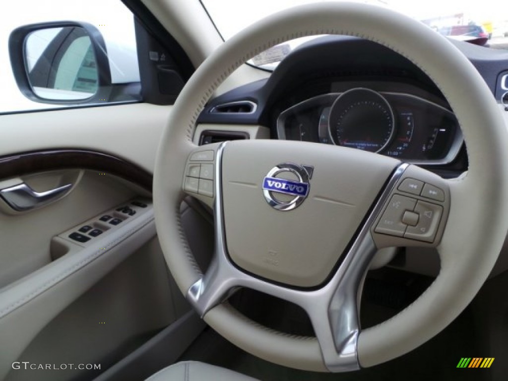 2015 Volvo XC70 T6 AWD Soft Beige Steering Wheel Photo #94795518