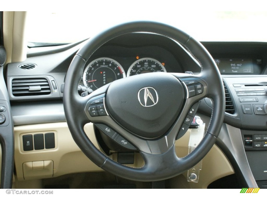 2011 Acura TSX Sedan Taupe Steering Wheel Photo #94797792