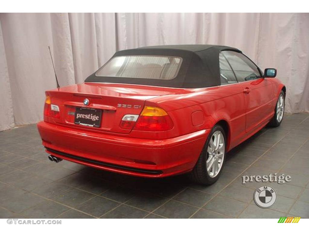 2002 3 Series 330i Convertible - Electric Red / Black photo #5