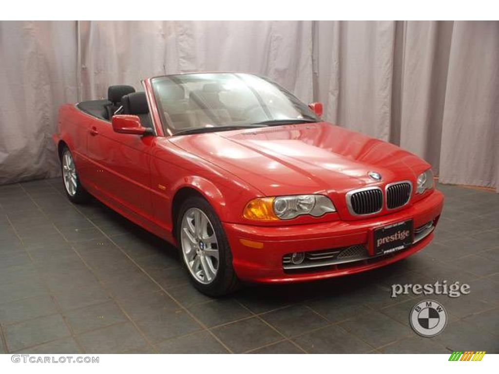 2002 3 Series 330i Convertible - Electric Red / Black photo #7