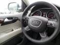 2014 Audi Q7 Limestone Gray Interior Steering Wheel Photo