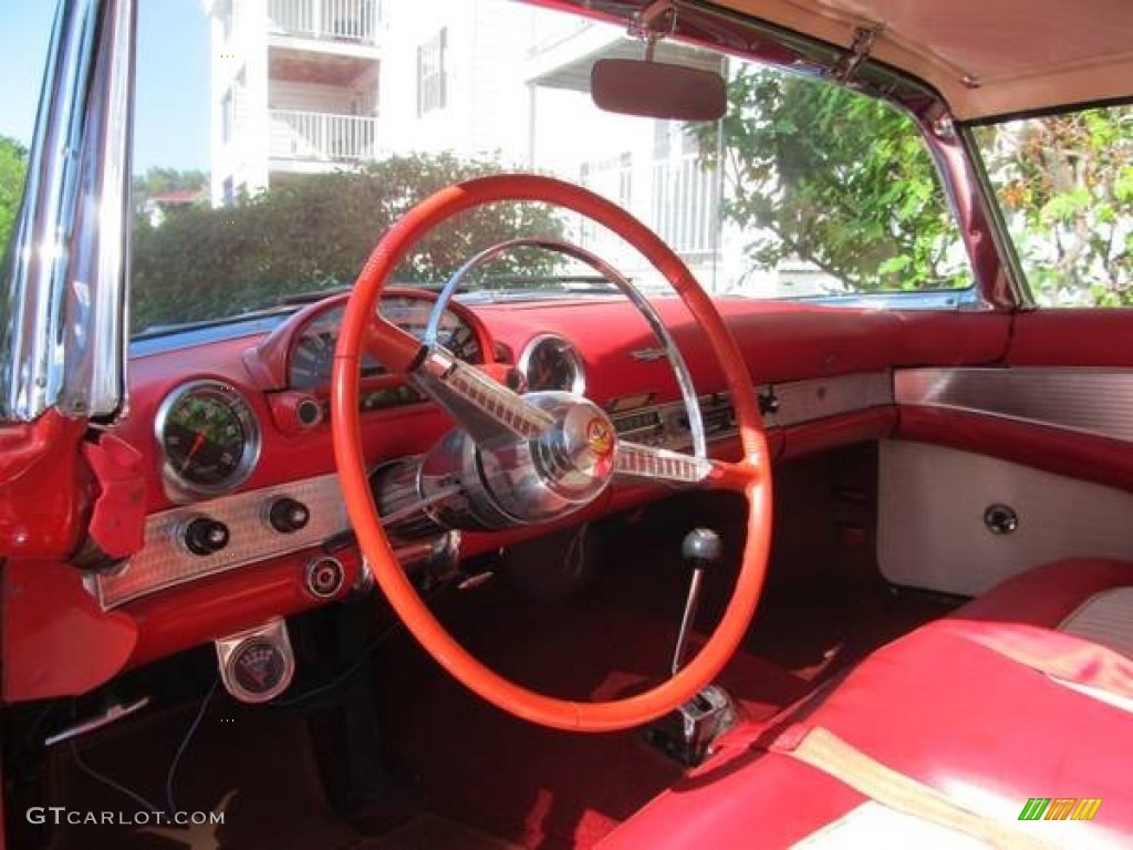 Red/White Interior 1955 Ford Thunderbird Convertible Photo #94809890