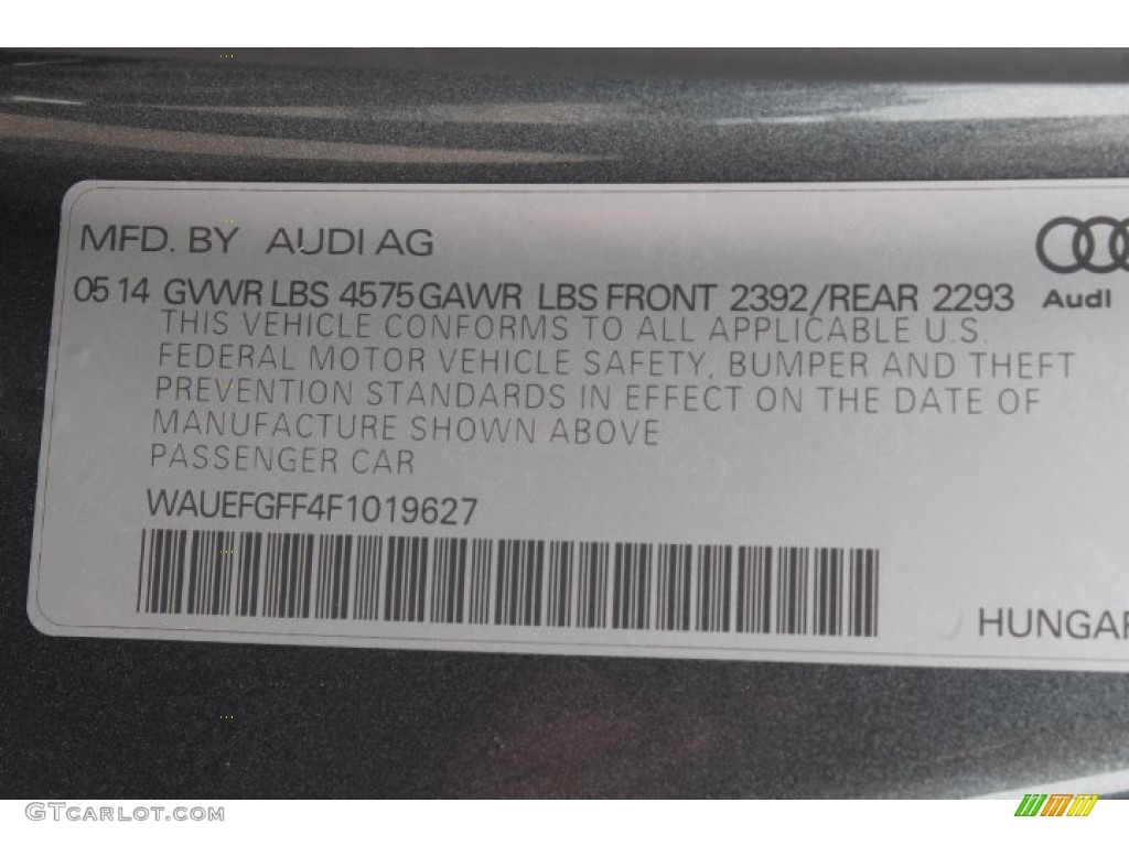 2015 Audi A3 2.0 Premium Plus quattro Info Tag Photo #94817501