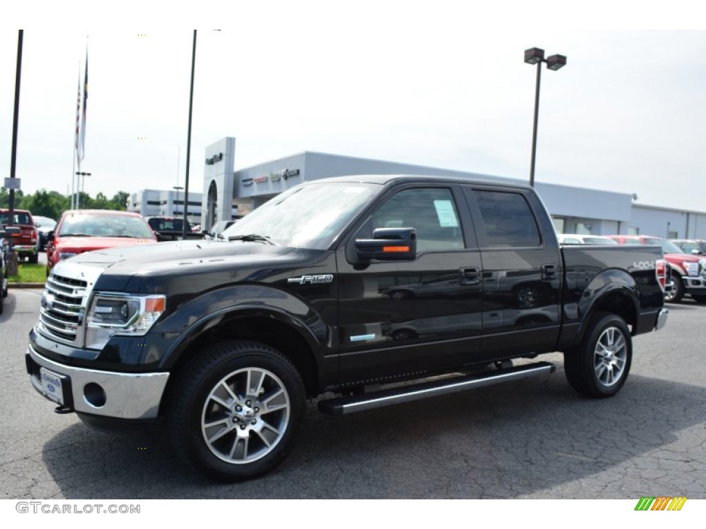 2014 F150 Lariat SuperCrew 4x4 - Tuxedo Black / Black photo #3