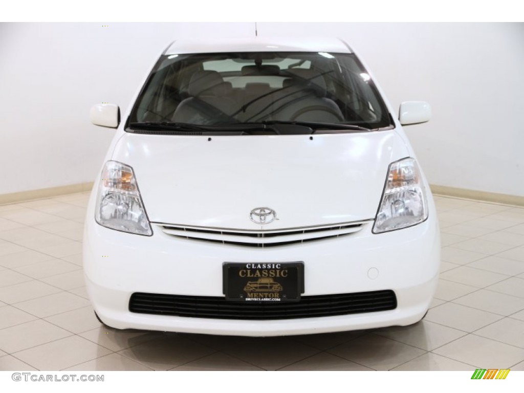 2005 Prius Hybrid - Super White / Gray/Burgundy photo #2