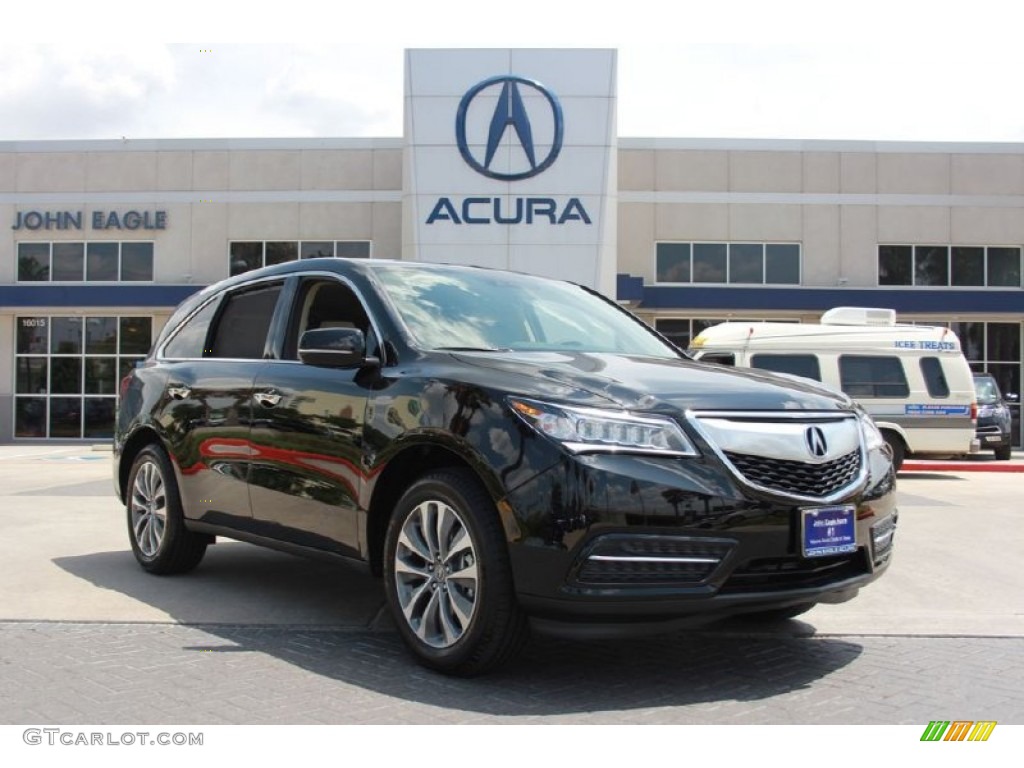 2015 MDX Technology - Crystal Black Pearl / Parchment photo #1