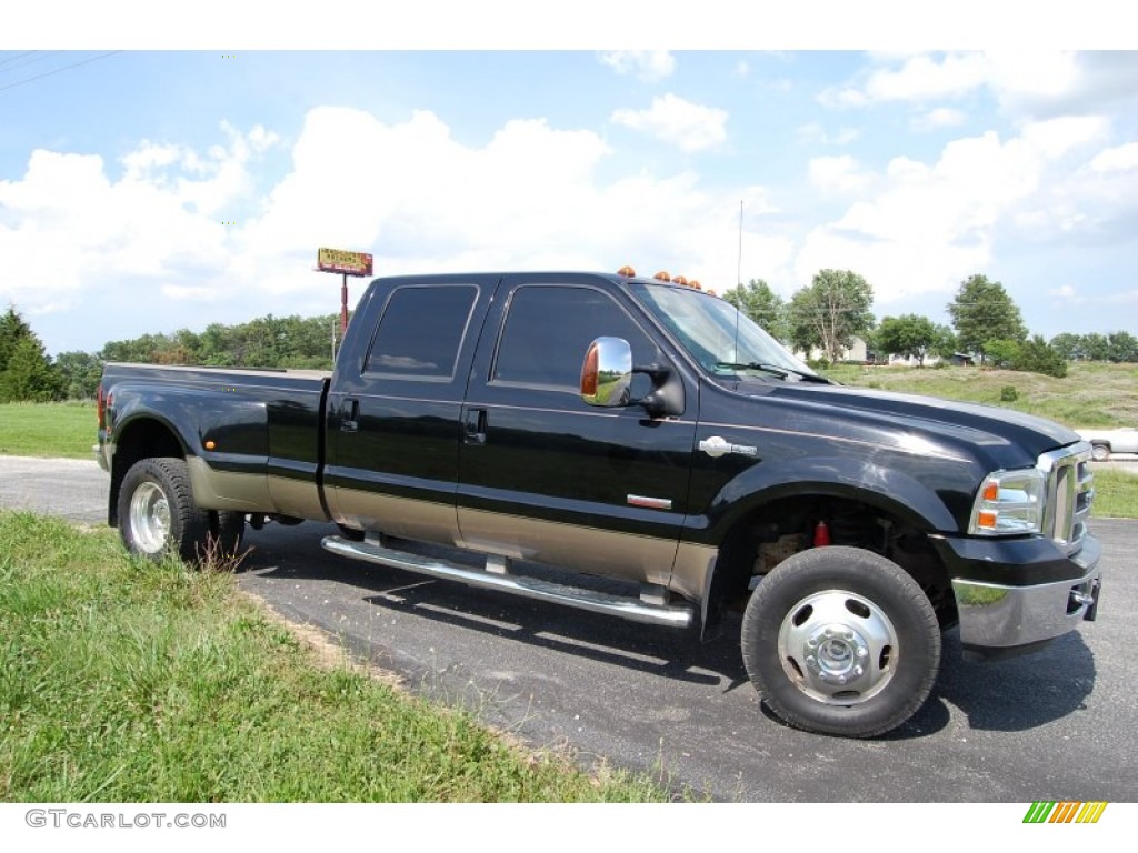 2006 F350 Super Duty King Ranch Crew Cab 4x4 Dually - Black / Tan photo #2