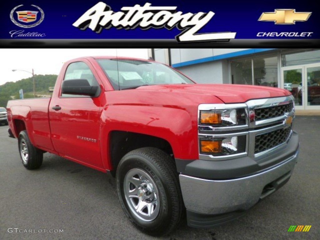 2014 Silverado 1500 WT Regular Cab 4x4 - Victory Red / Jet Black/Dark Ash photo #1