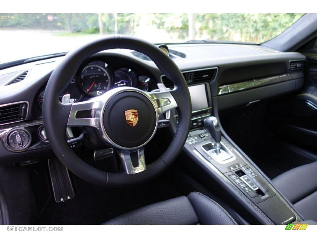 2014 Porsche 911 Turbo S Coupe Black Dashboard Photo #94834526