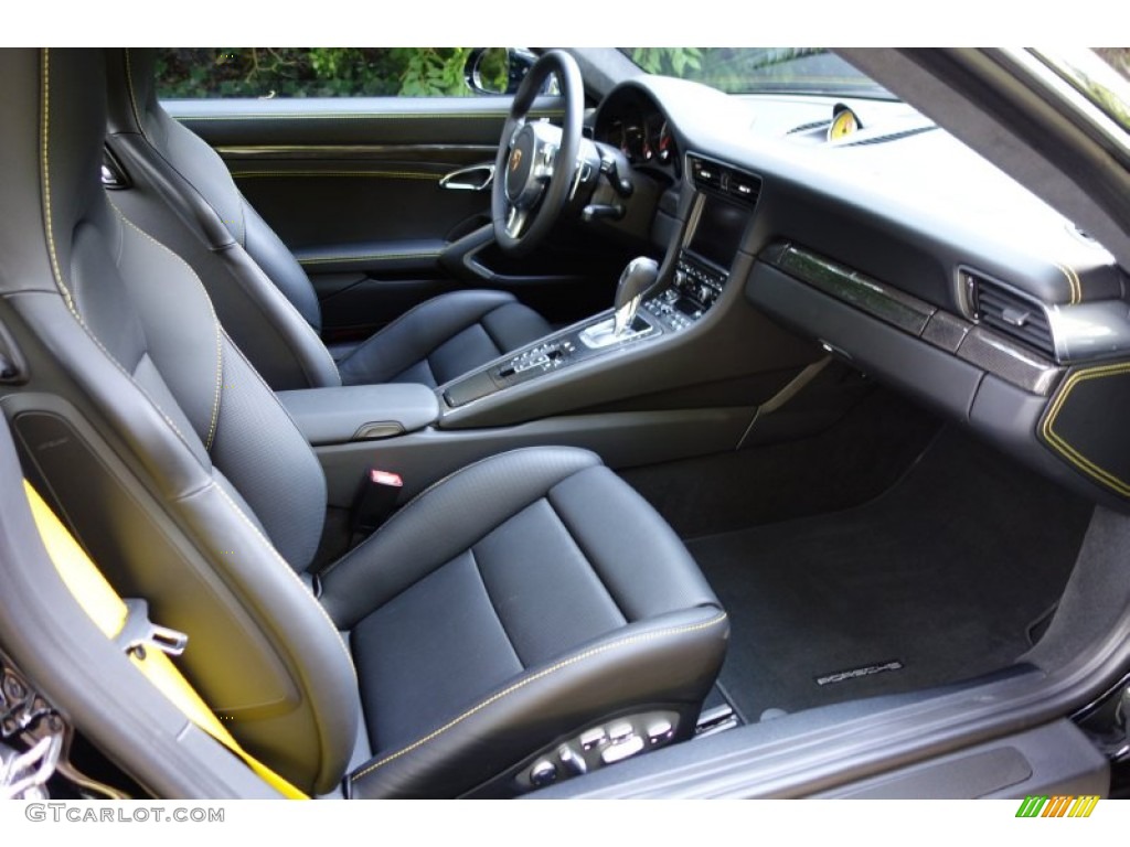 Black Interior 2014 Porsche 911 Turbo S Coupe Photo #94834691