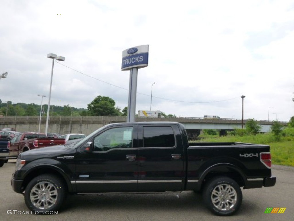 2014 F150 Platinum SuperCrew 4x4 - Tuxedo Black / Black photo #5