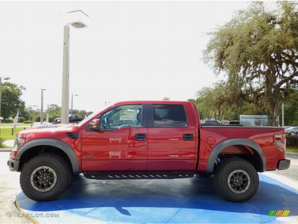 2014 F150 SVT Raptor SuperCrew 4x4 - Ruby Red / Raptor Special Edition Black/Brick Accent photo #2