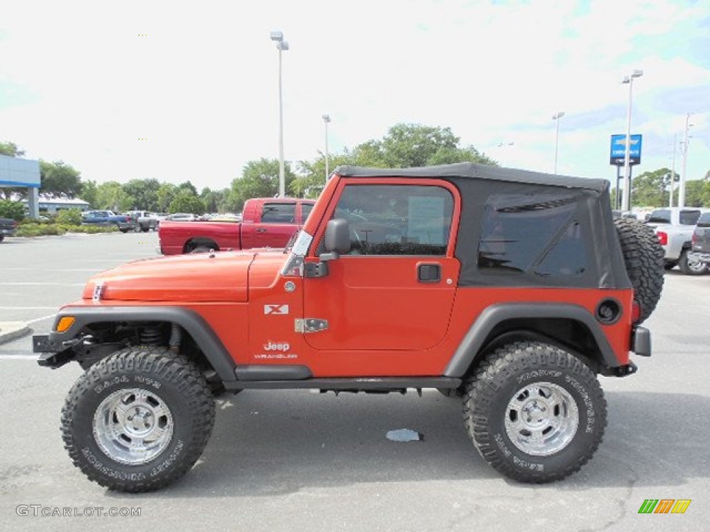 2005 Wrangler X 4x4 - Impact Orange / Dark Slate Gray photo #2