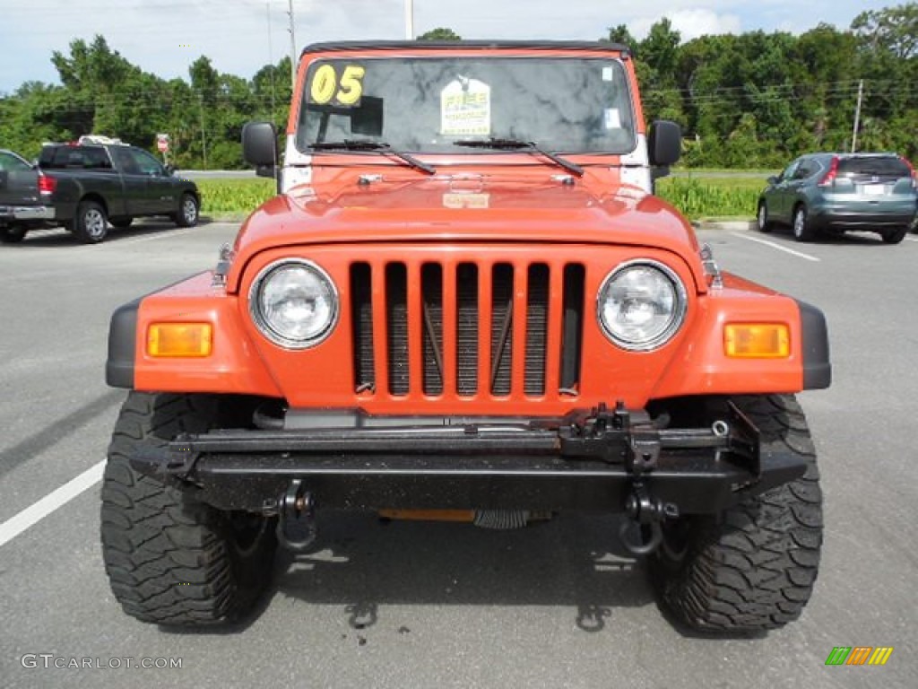 2005 Wrangler X 4x4 - Impact Orange / Dark Slate Gray photo #13