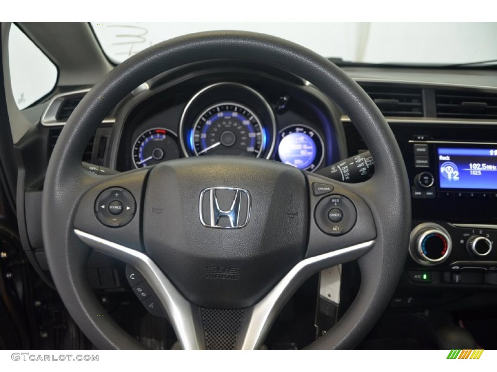 2015 Honda Fit LX Black Steering Wheel Photo #94852235