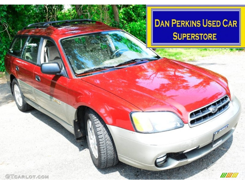 2002 Outback Wagon - Regatta Red Pearl / Beige photo #1