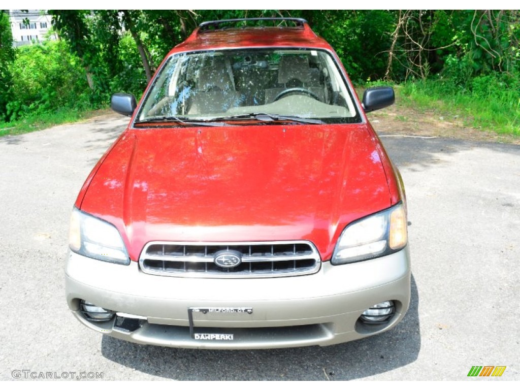 2002 Outback Wagon - Regatta Red Pearl / Beige photo #2