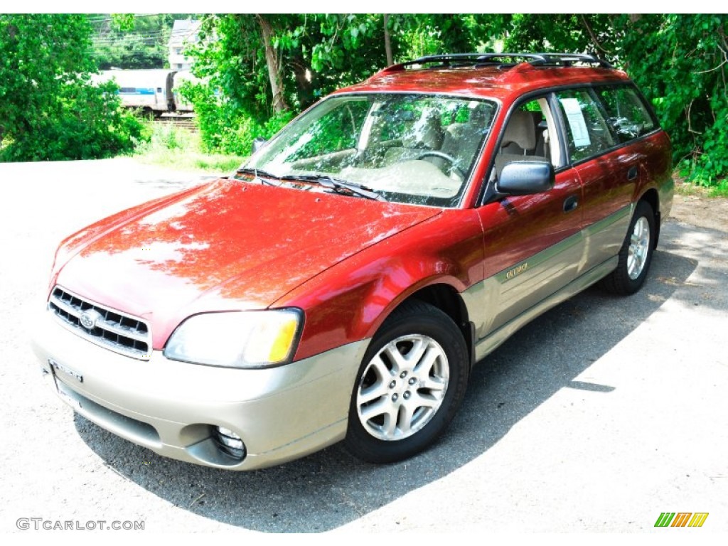 2002 Outback Wagon - Regatta Red Pearl / Beige photo #3