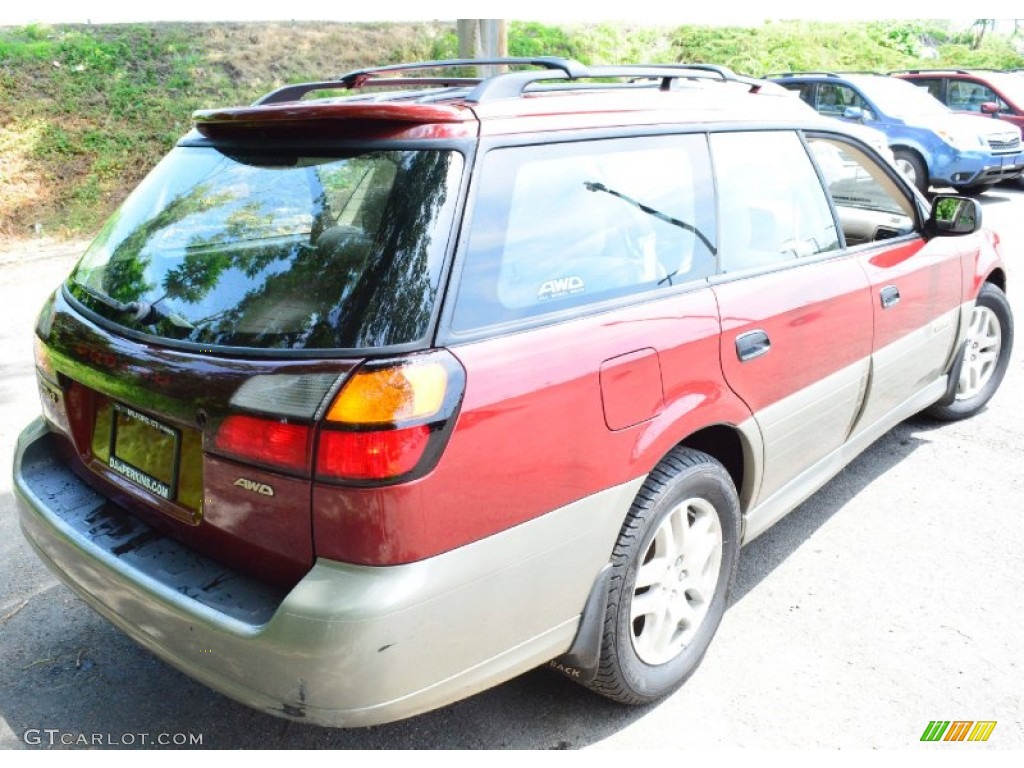 2002 Outback Wagon - Regatta Red Pearl / Beige photo #6