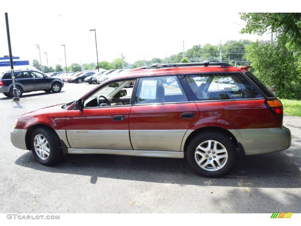 2002 Outback Wagon - Regatta Red Pearl / Beige photo #11