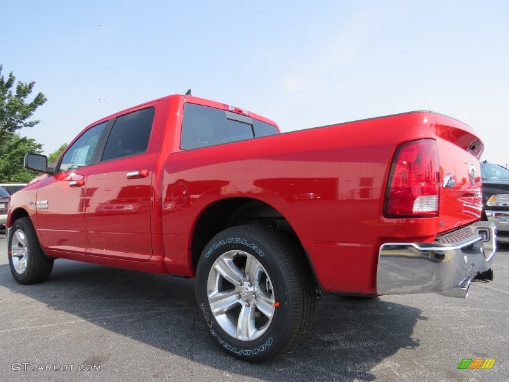 2014 1500 Big Horn Crew Cab - Flame Red / Black/Diesel Gray photo #2