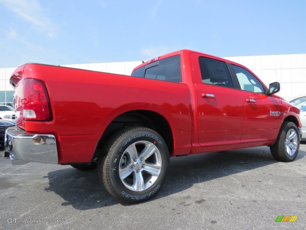 2014 1500 Big Horn Crew Cab - Flame Red / Black/Diesel Gray photo #3