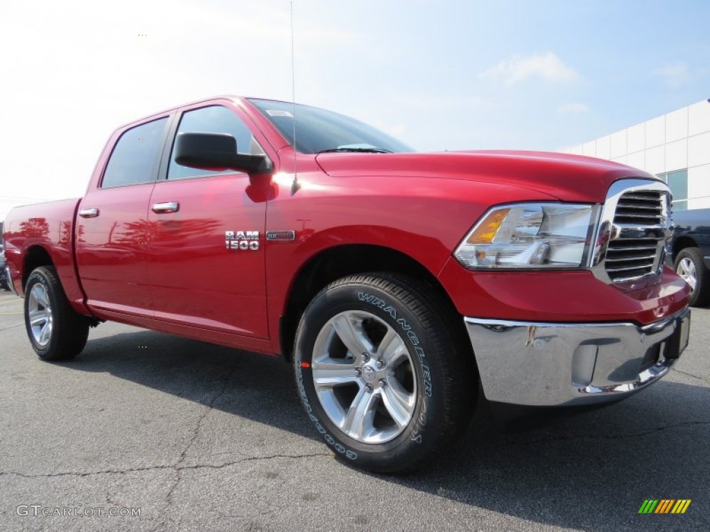 2014 1500 Big Horn Crew Cab - Flame Red / Black/Diesel Gray photo #4