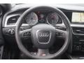 2011 Audi S5 Black/Silver Silk Nappa Leather/Alcantara Interior Steering Wheel Photo
