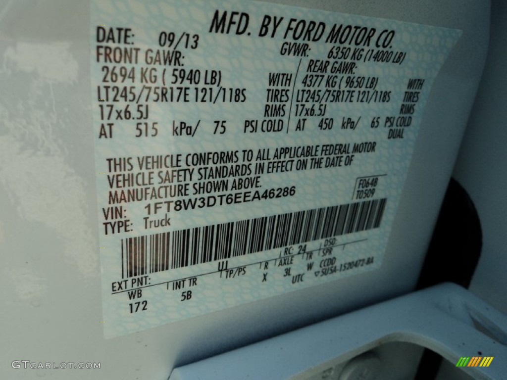 2014 F350 Super Duty XLT Crew Cab 4x4 Dually - Oxford White / Black photo #33