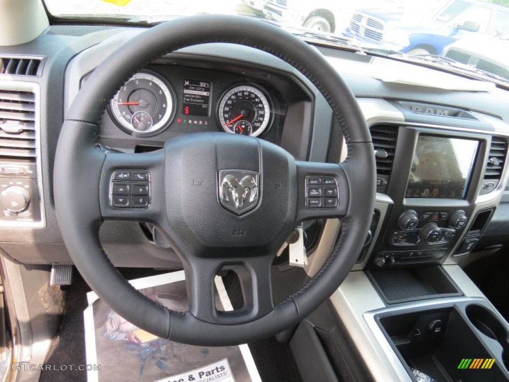 2014 1500 Big Horn Crew Cab - Black Gold Pearl Coat / Black/Diesel Gray photo #7
