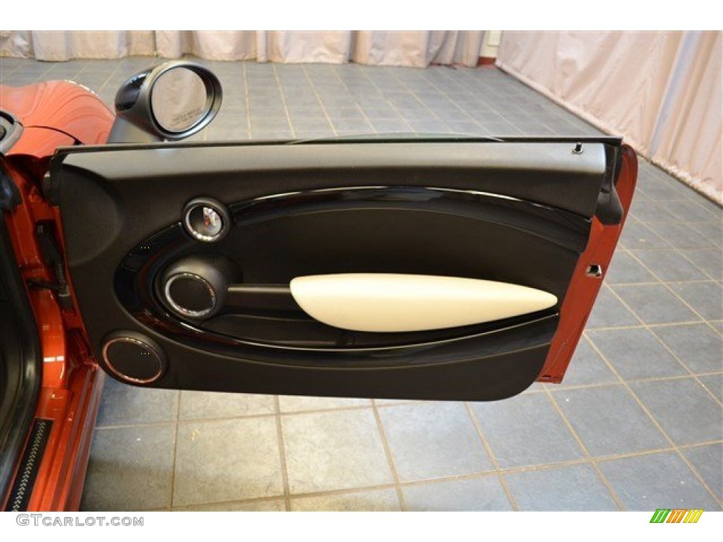 2013 Mini Cooper John Cooper Works Convertible Carbon Black Lounge Leather Door Panel Photo #94859189