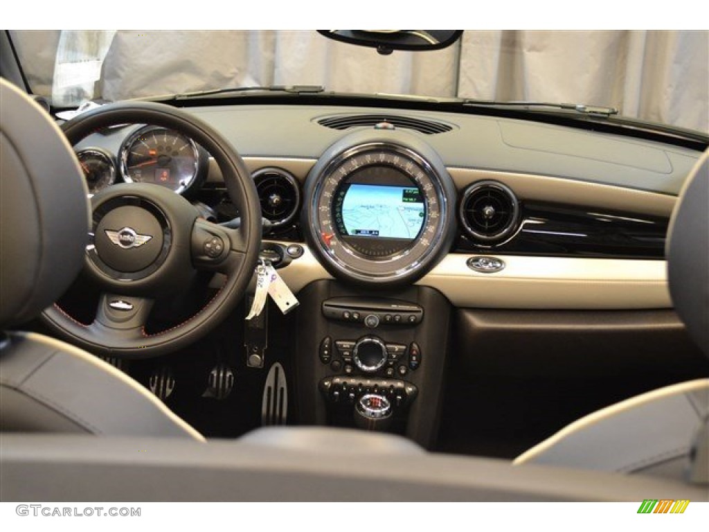 2013 Mini Cooper John Cooper Works Convertible Carbon Black Lounge Leather Dashboard Photo #94859450