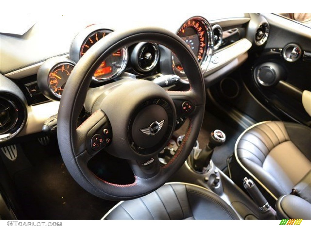 2013 Mini Cooper John Cooper Works Convertible Carbon Black Lounge Leather Steering Wheel Photo #94859753