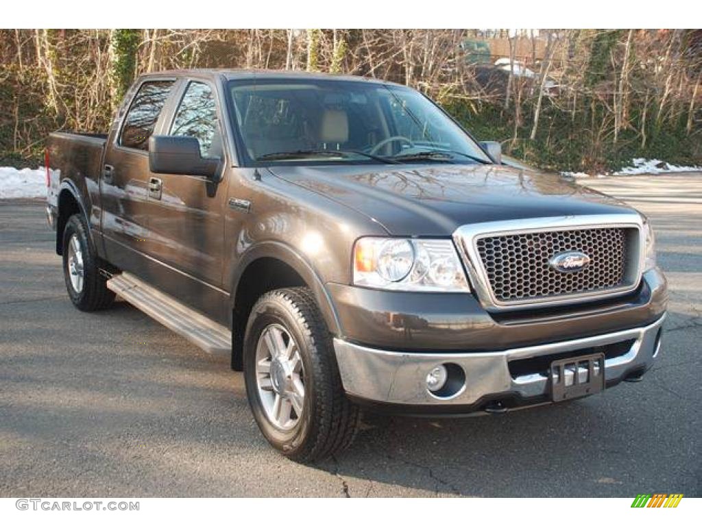 2006 F150 Lariat SuperCrew 4x4 - Dark Stone Metallic / Tan photo #2