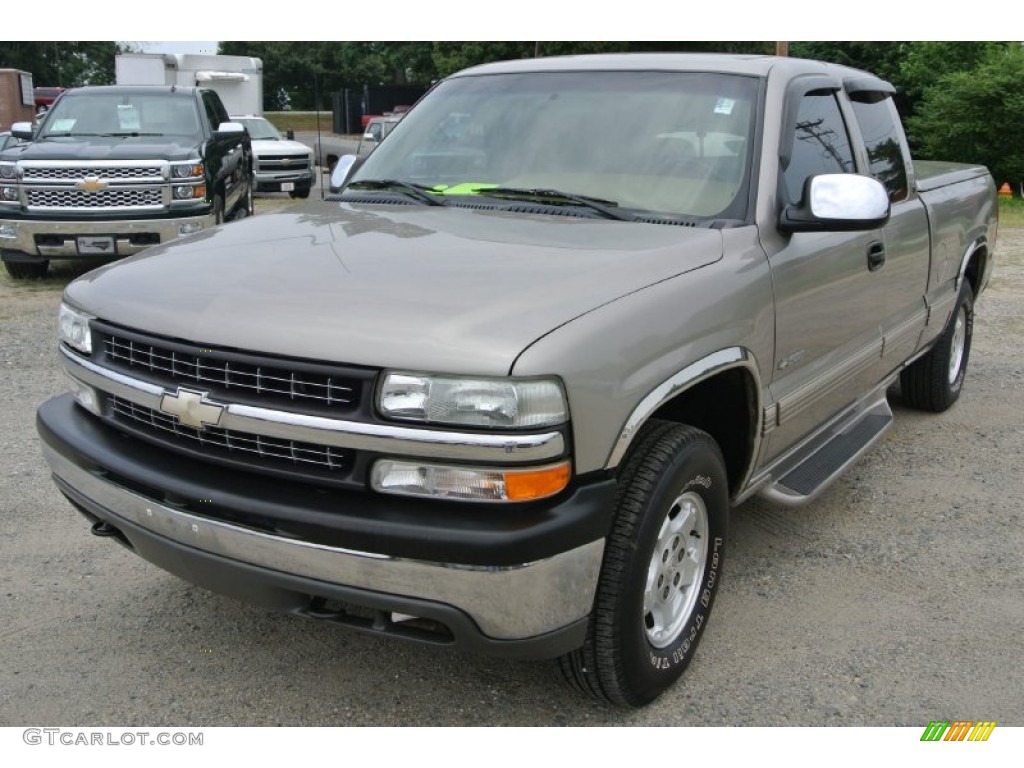 1999 Silverado 1500 LS Extended Cab 4x4 - Light Pewter Metallic / Medium Oak photo #2