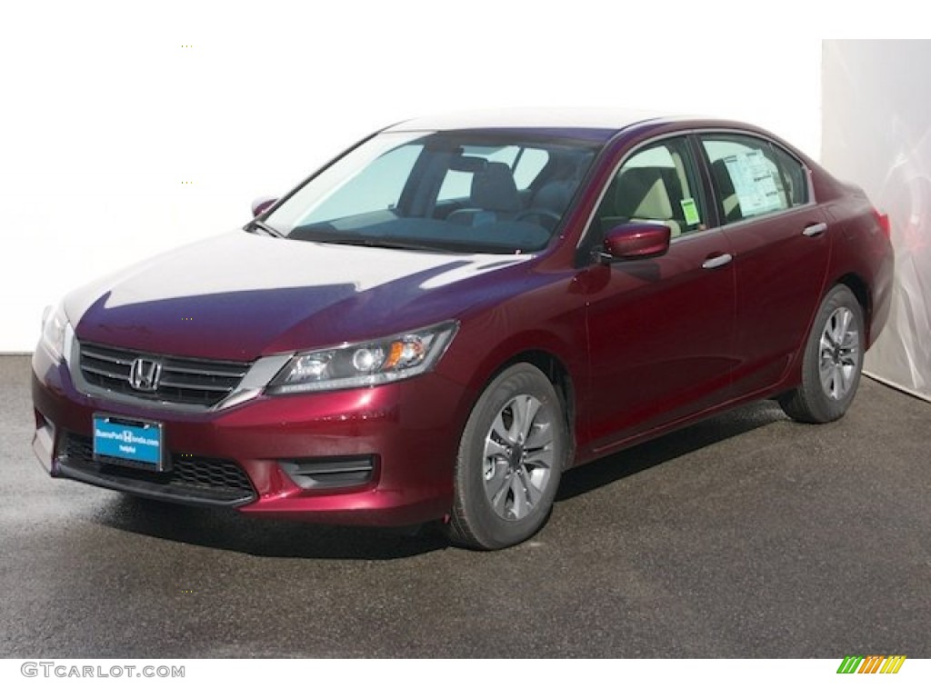 2014 Accord LX Sedan - Basque Red Pearl II / Ivory photo #3