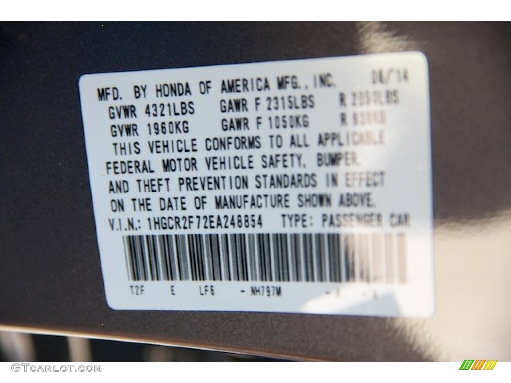 2014 Accord EX Sedan - Modern Steel Metallic / Black photo #21