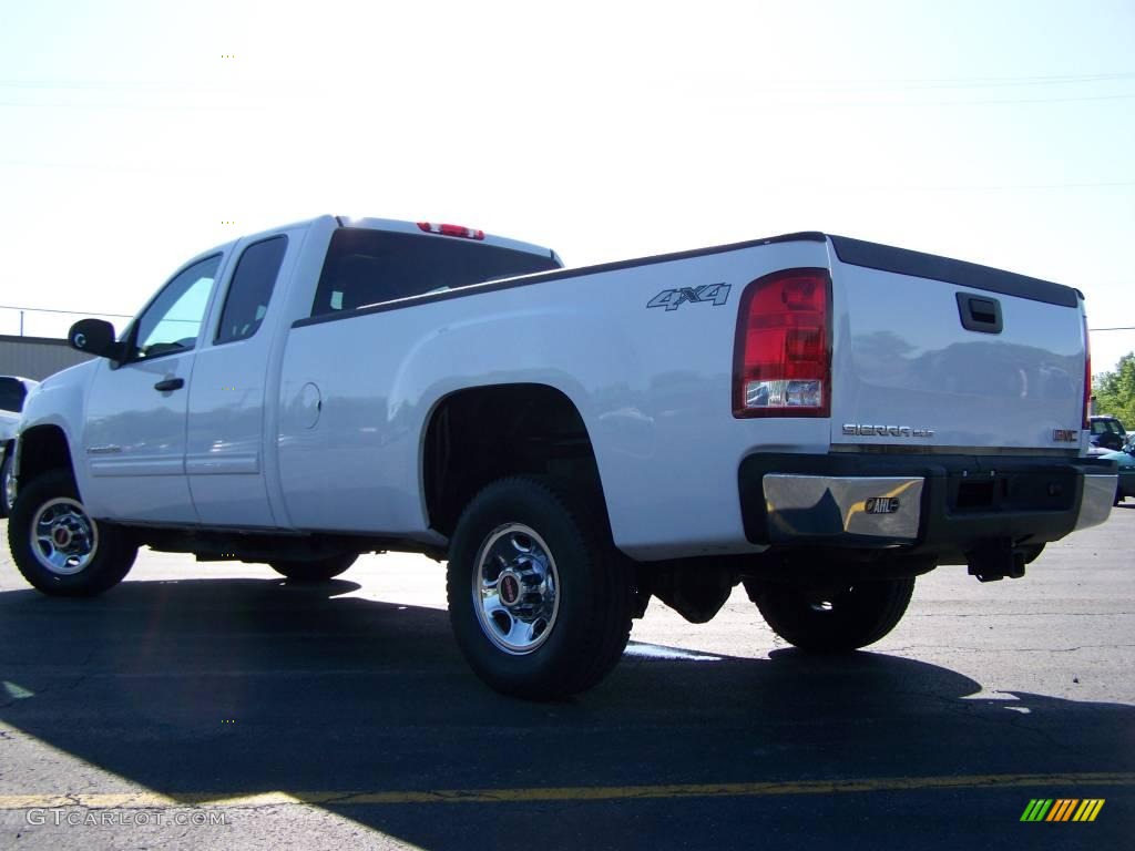 2007 Sierra 2500HD SLE Extended Cab 4x4 - Summit White / Ebony Black photo #4