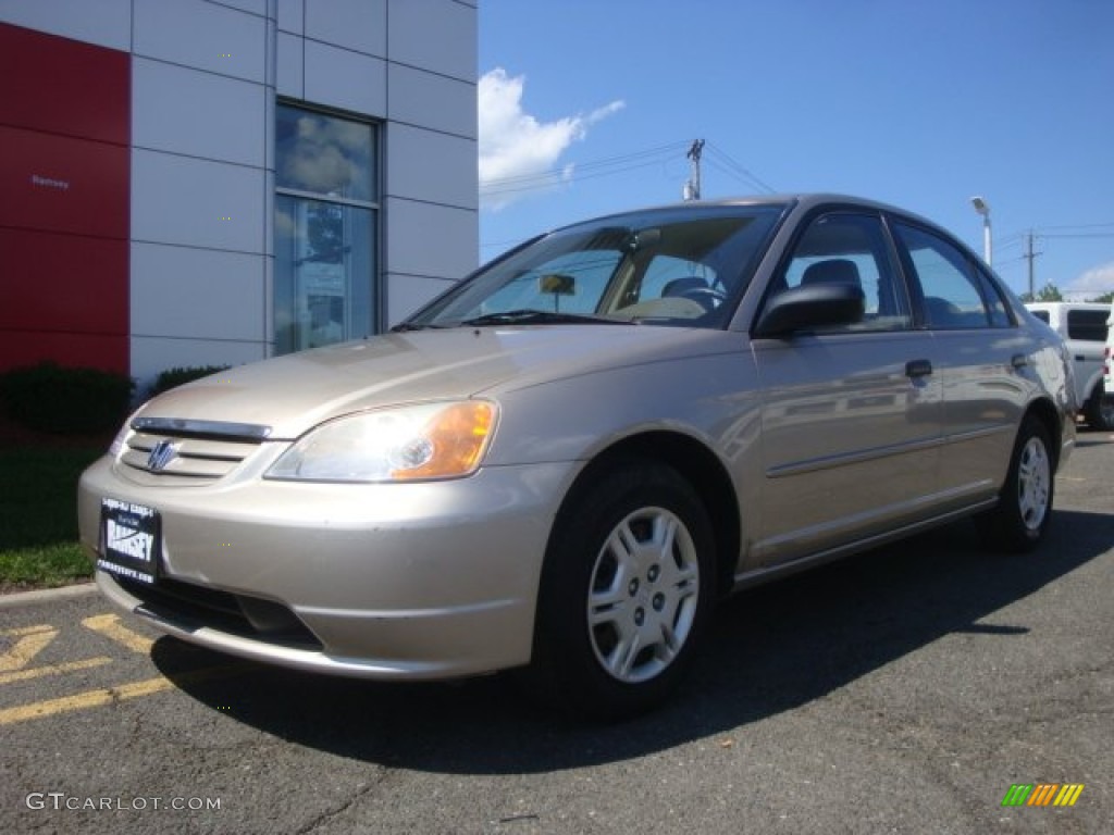 2001 Civic LX Sedan - Titanium Metallic / Beige photo #1